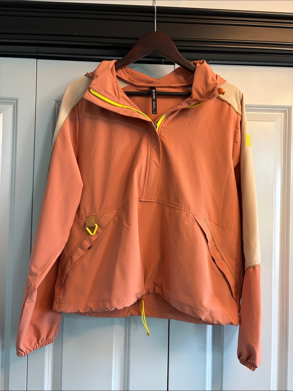 MPG Kids Hooded Anorak Jacket - Rust & Cream with Yellow Accents